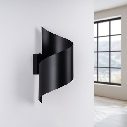 Applique Murale Vortex Spirale Acier Noir