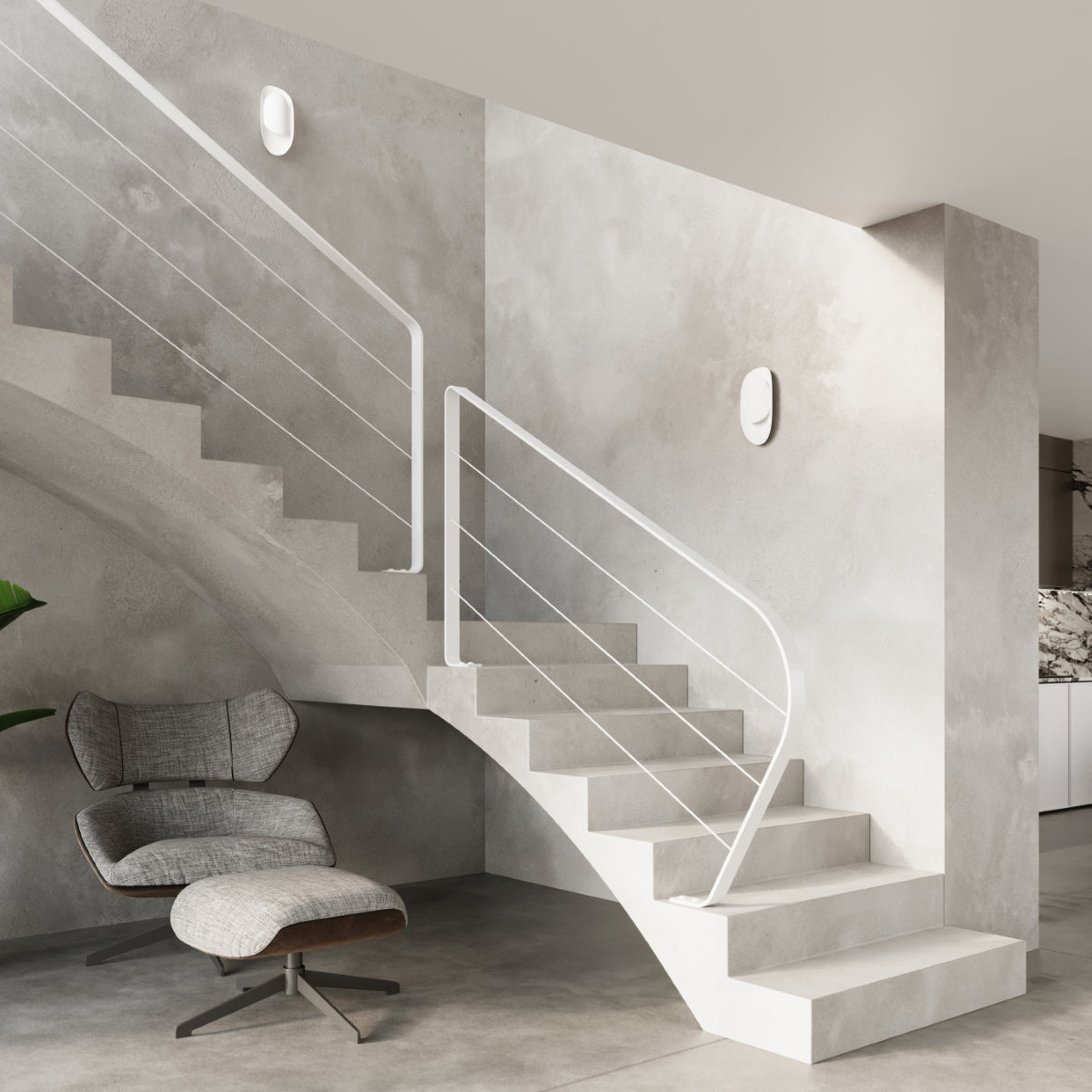 Applique Vortex Murale Ovale Acier Blanc