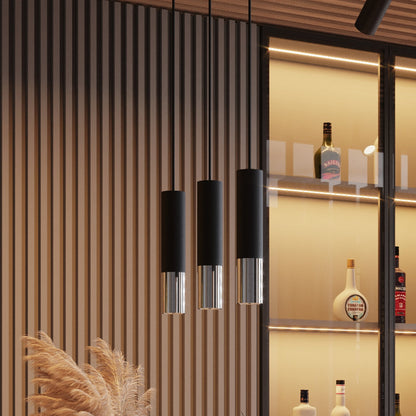 Applique Murale Tube Duo Metallic Acier Noir et Chrome