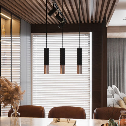 Applique Murale Tube Duo Metallic Acier Noir et Cuivre