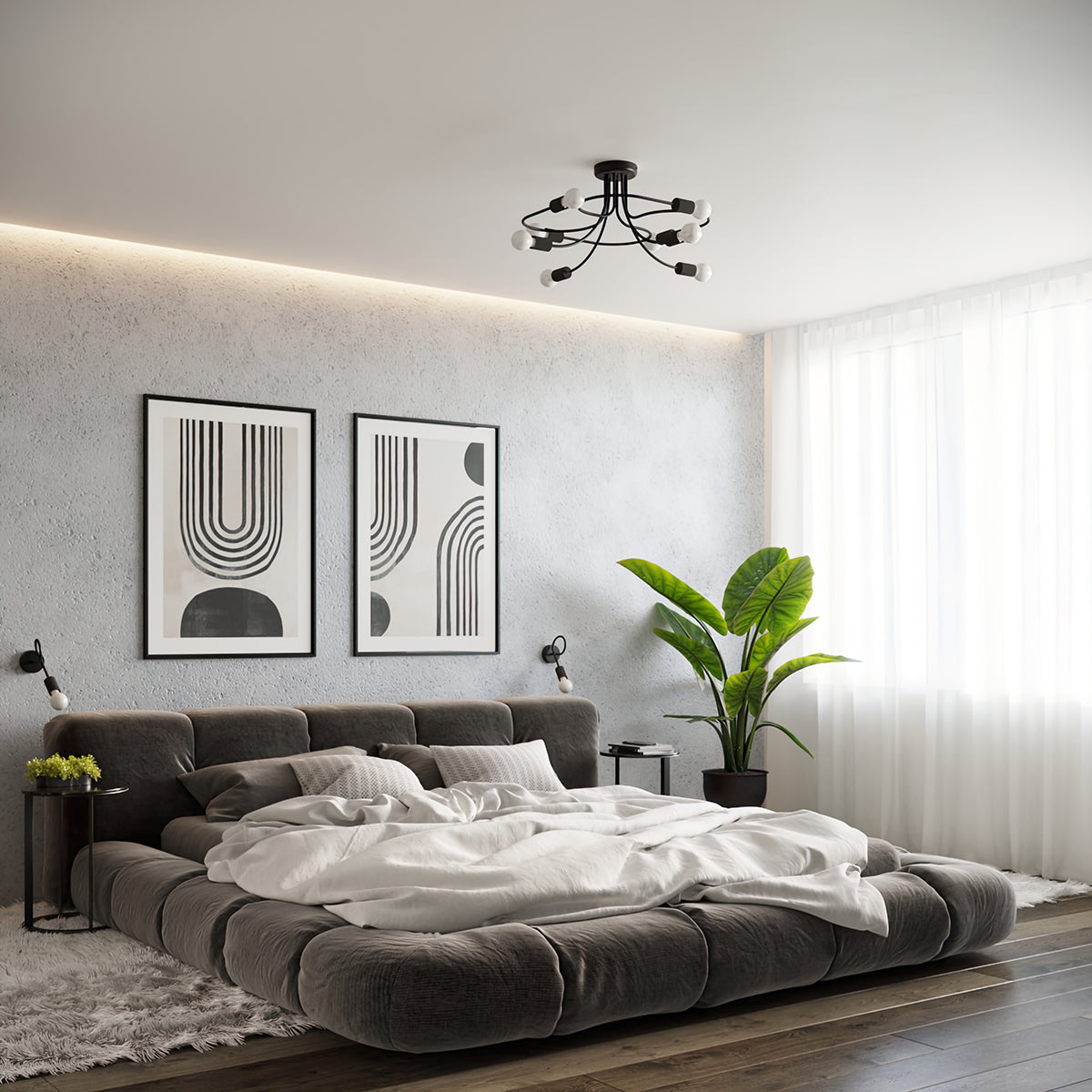 Applique Twist Moderne Noire Boucle Décorative