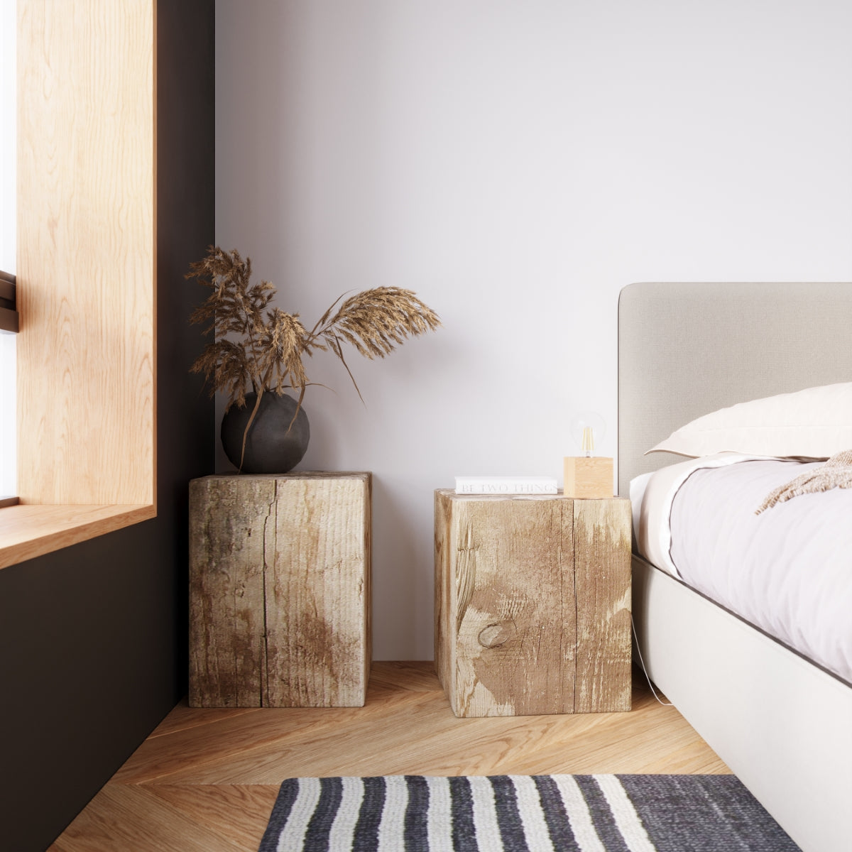 Applique Pure Cube en Bois Naturel
