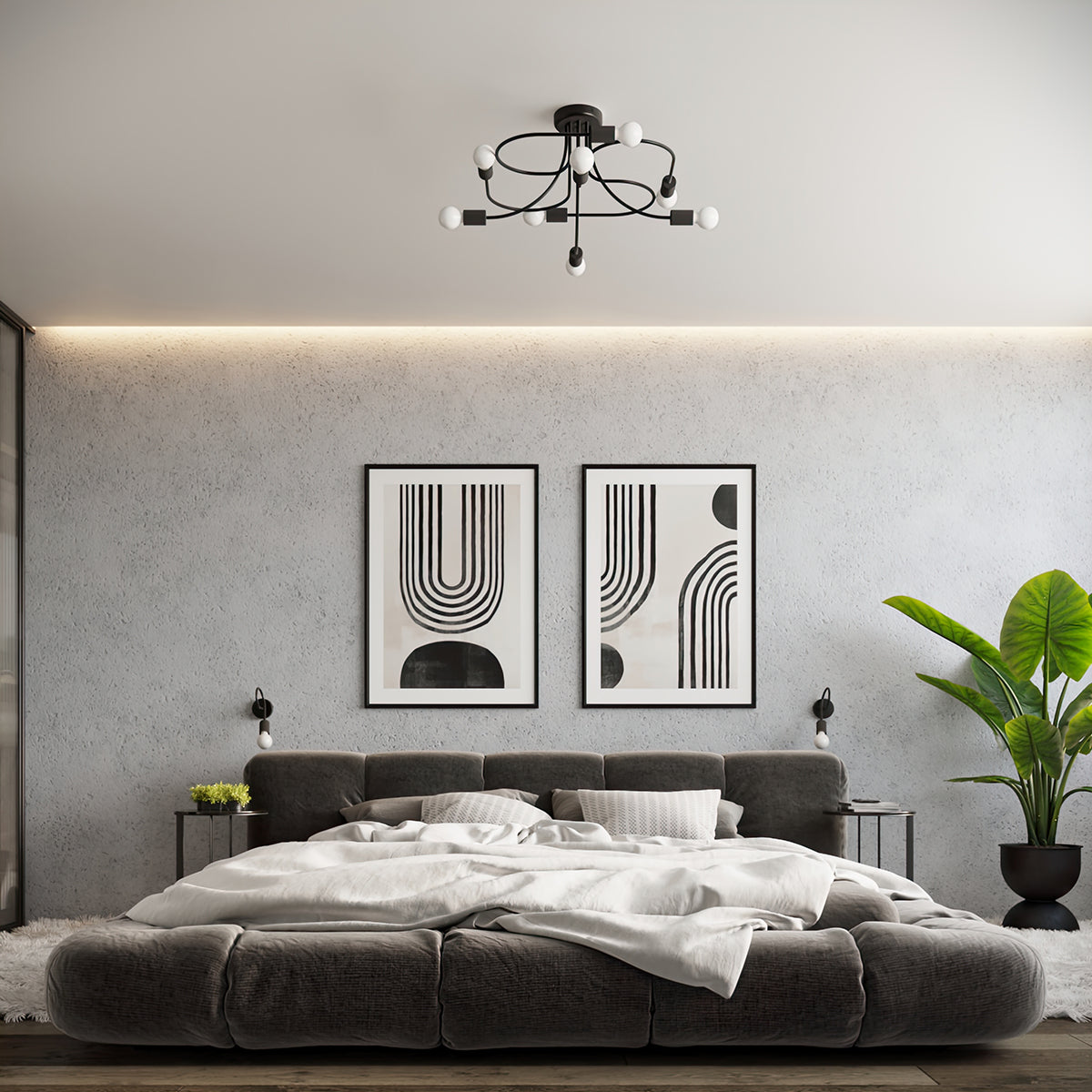 Applique Twist Moderne Noire Boucle Décorative